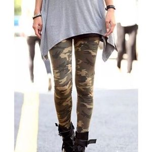 Camo Leggings Elastic Waist